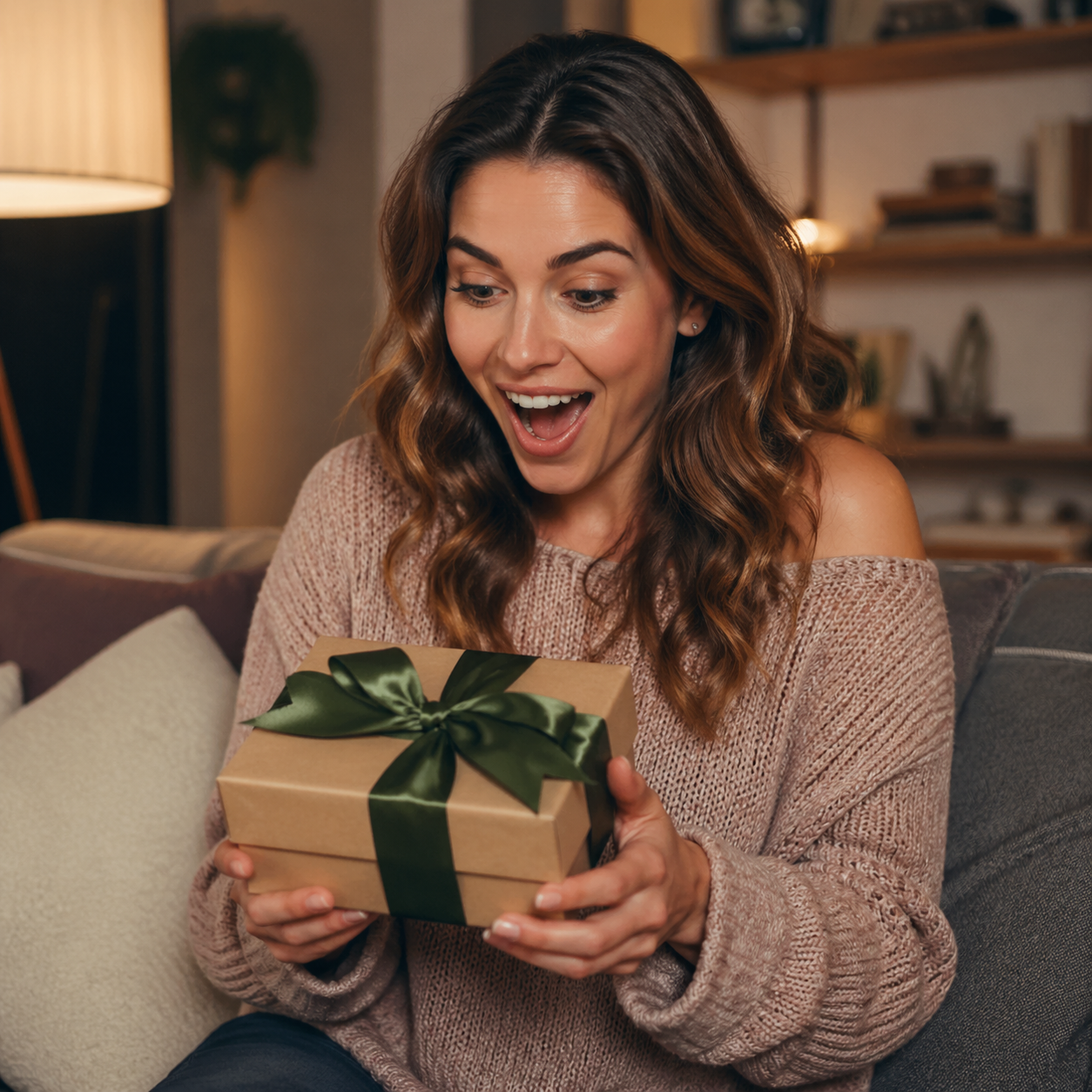 Woman who received a personalized custom song as a gift